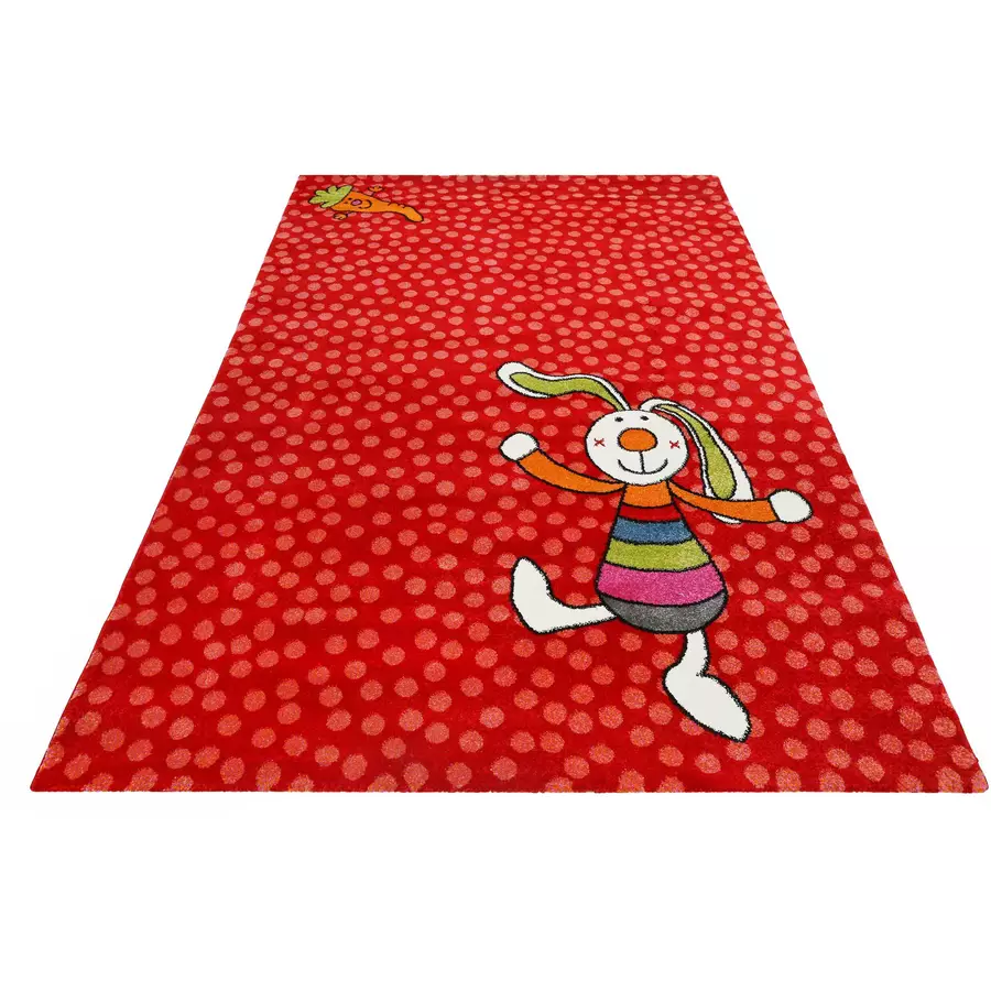 Sigikid Kinderteppich Rainbow Rabbit rot