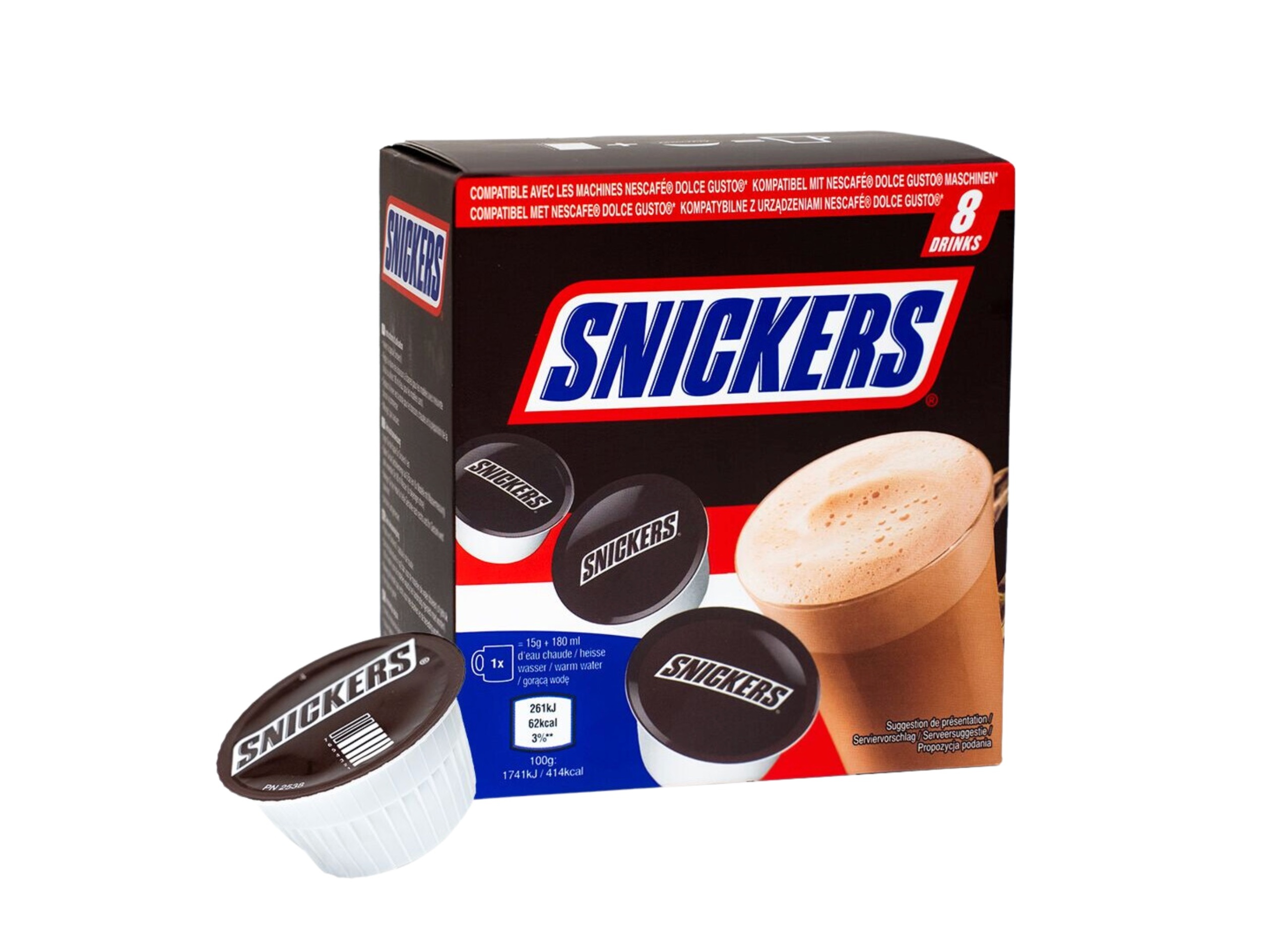 CÁPSULAS COMP SIST DG SNICKERS ACHOCOLATADO 8 UN