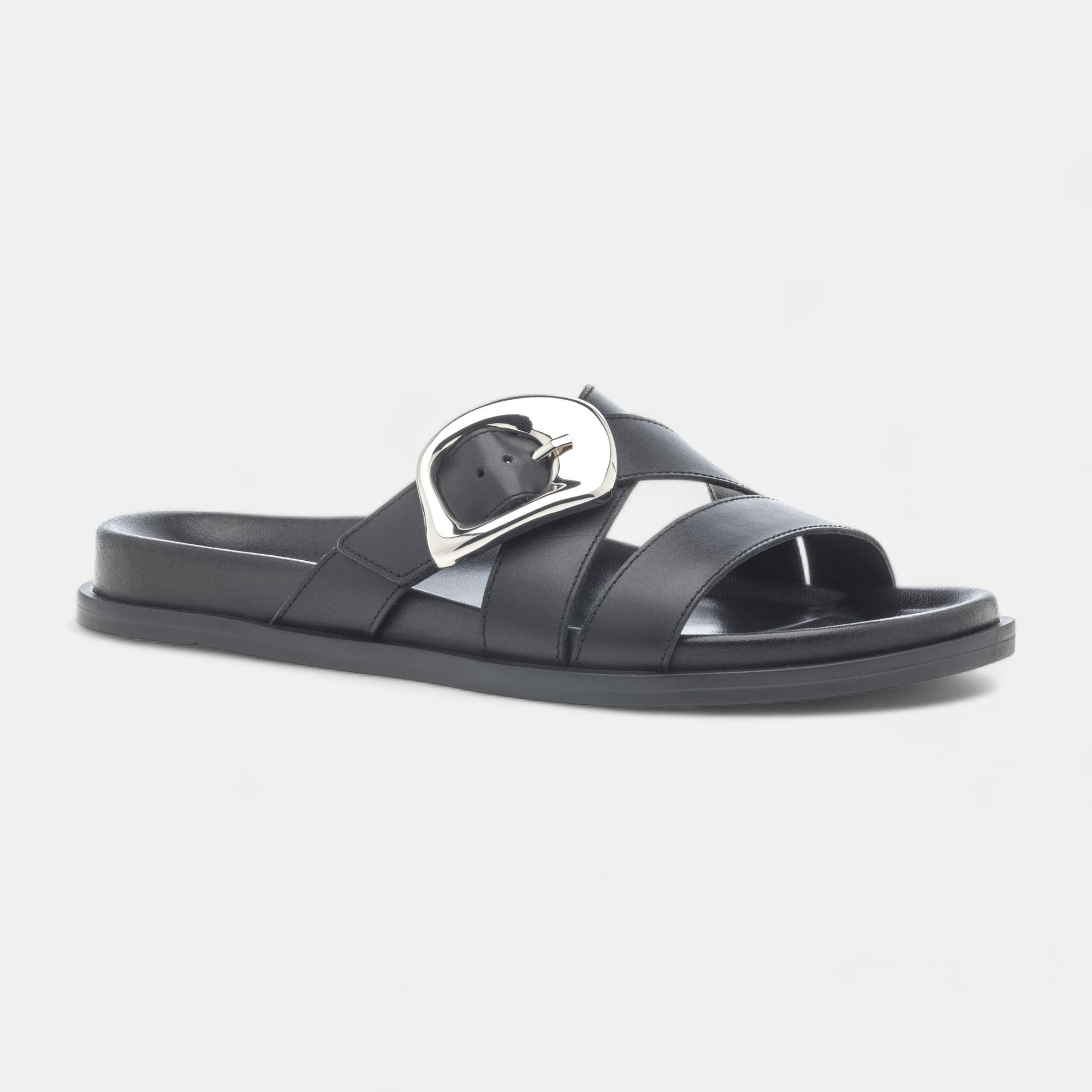 Mules Femme en cuir noir