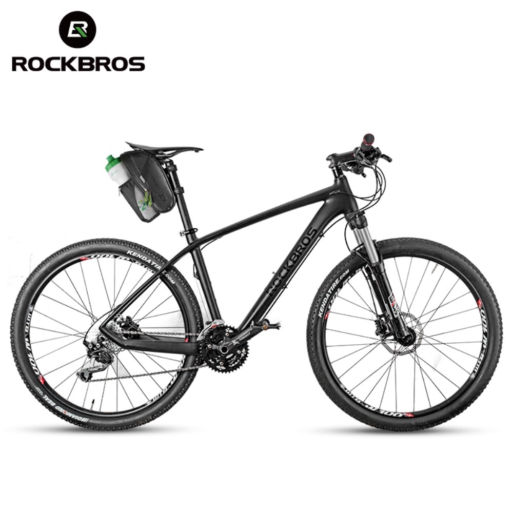 (2L) Wasserabweisende Universal Gravel Bike Satteltasche mit Trinkflaschen Halterung für das Fahrrad Velo - Schwarz