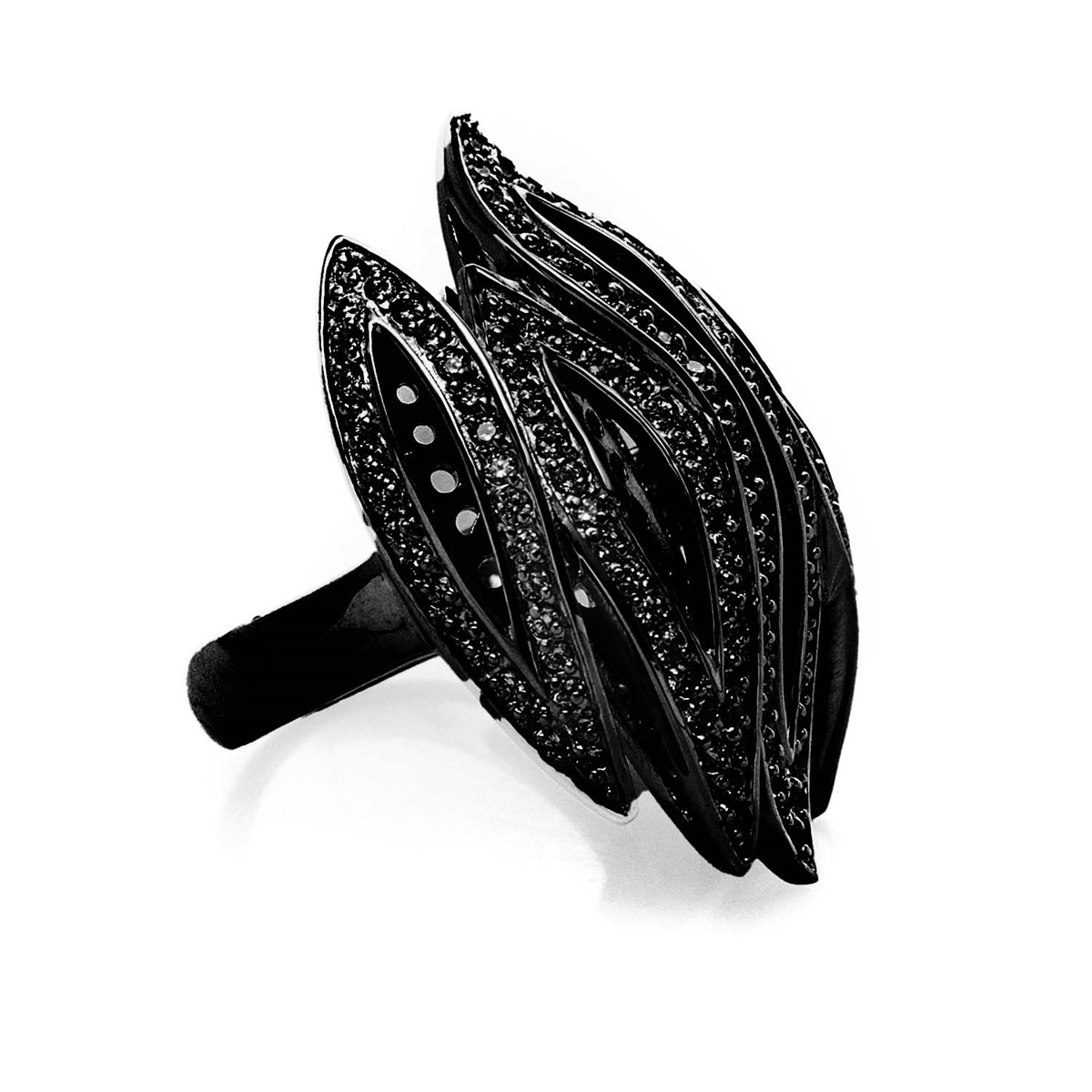 Bague Argent Sulfureuse Sertie Noir