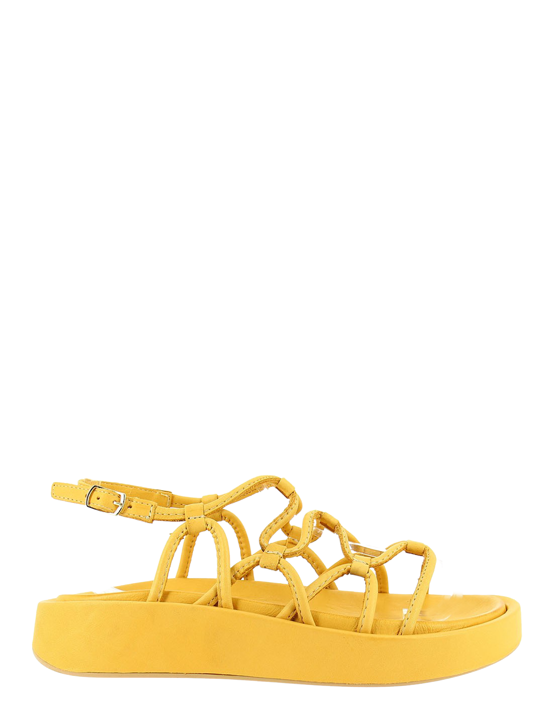mosaic Sandales compensées femme Yellow cuir jaune