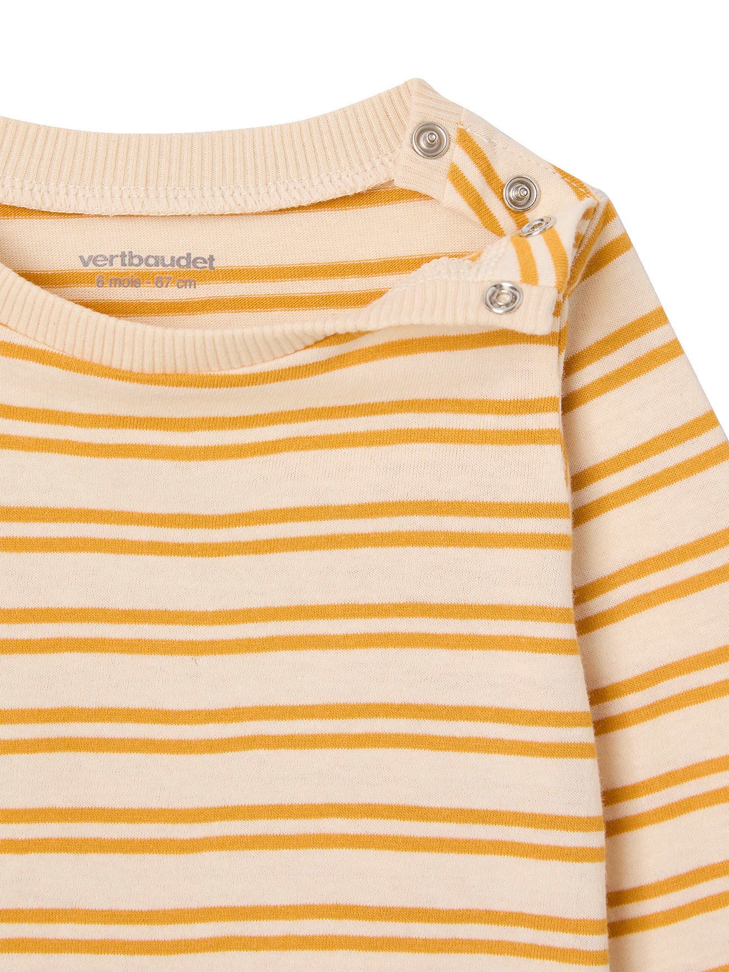 Vertbaudet Baby-Set: Streifenshirt & Latzjeans double stone