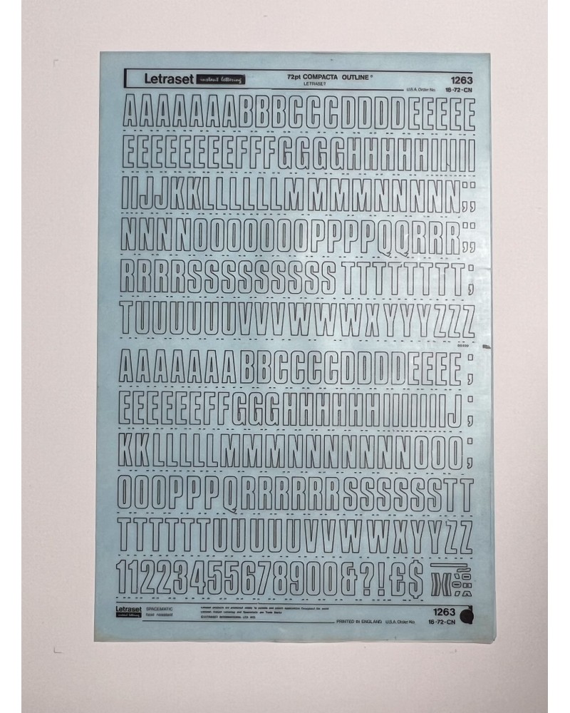 letraset-1263- COMPACTA OUTLINE - 72pt