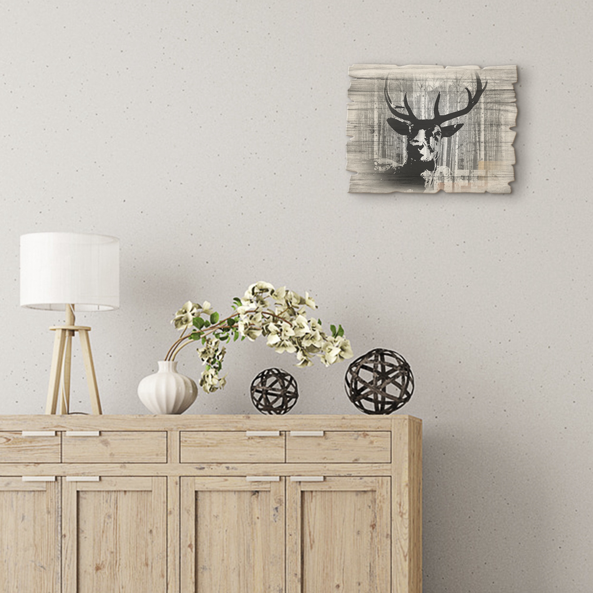 Artland Holzbild »Hirsch Collage« Wildtiere 1 Stk. tlg.