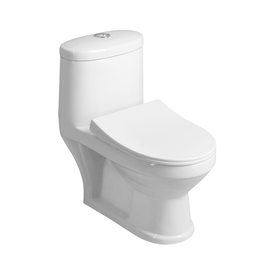 Aqualine Petit staand kinder toilet met toiletzitting wit