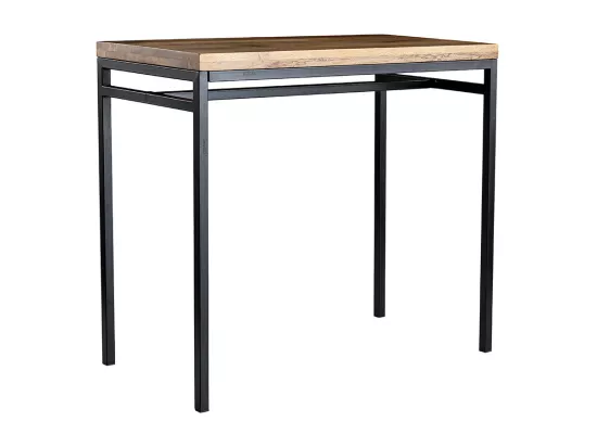 Table haute industrielle en bois manguier massif et métal noir L115 cm YPSTER