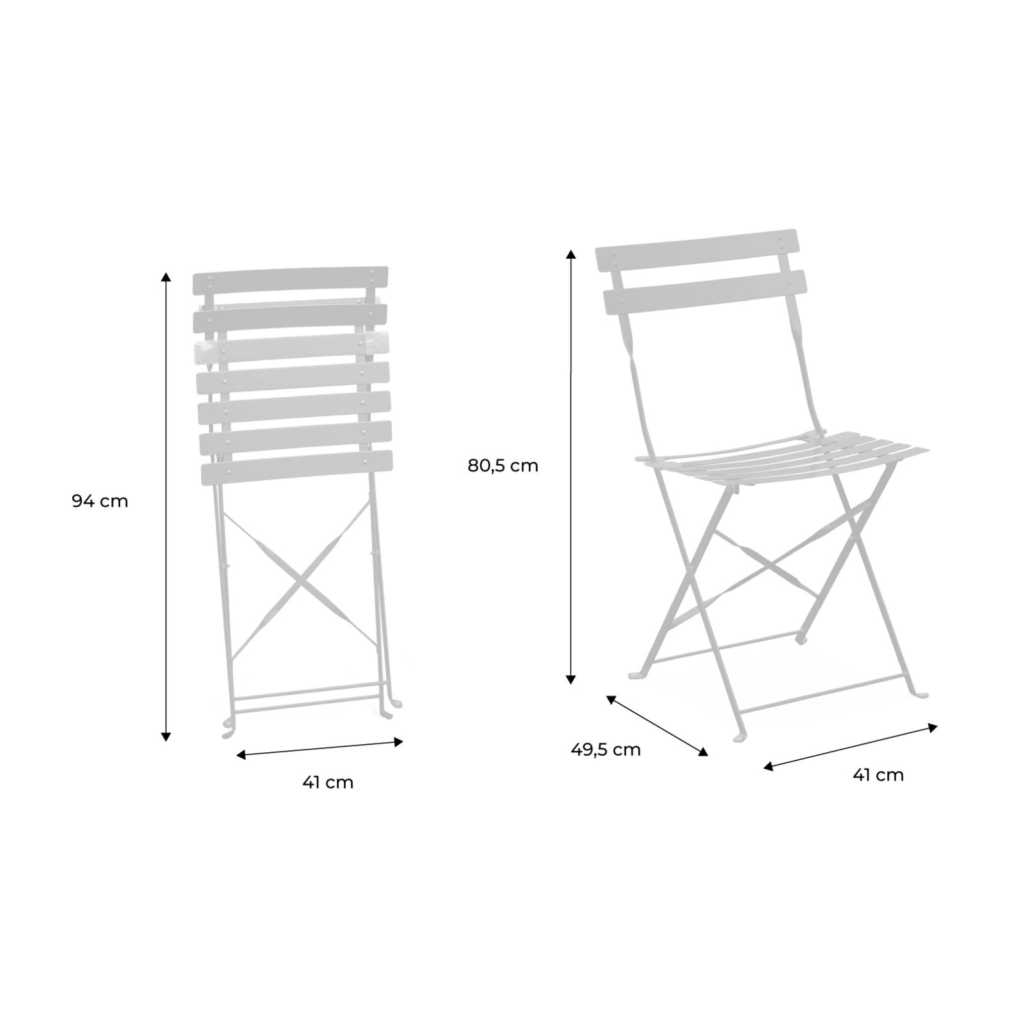 sweeek - Tuinstoelen van metaal opklapbaar (set van 2)