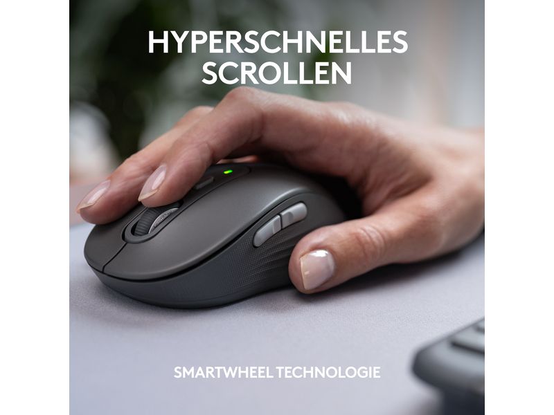 Logitech Tastatur-Maus-Set MK950 Signature Slim Combo for B Kabellose Tastatur/Maus-Kombination mit Laptop-ähnlichem Tippen, superschnellem Scrollen und Umschalten zwischen mehreren Geräten.