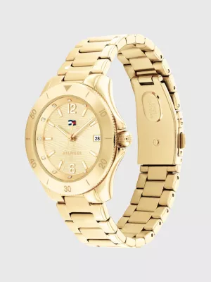 Relógio em aço inoxidável dourado
