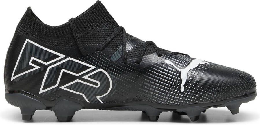 Puma Future 7 Match FG AG Junior voetbalschoenen zwart wit Imitatieleer 32