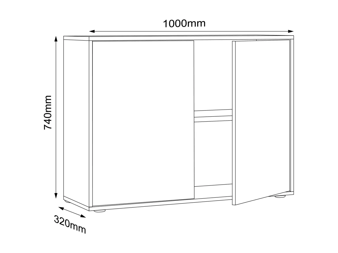 Armoire de bureau Sideboard Salia 2fach L100