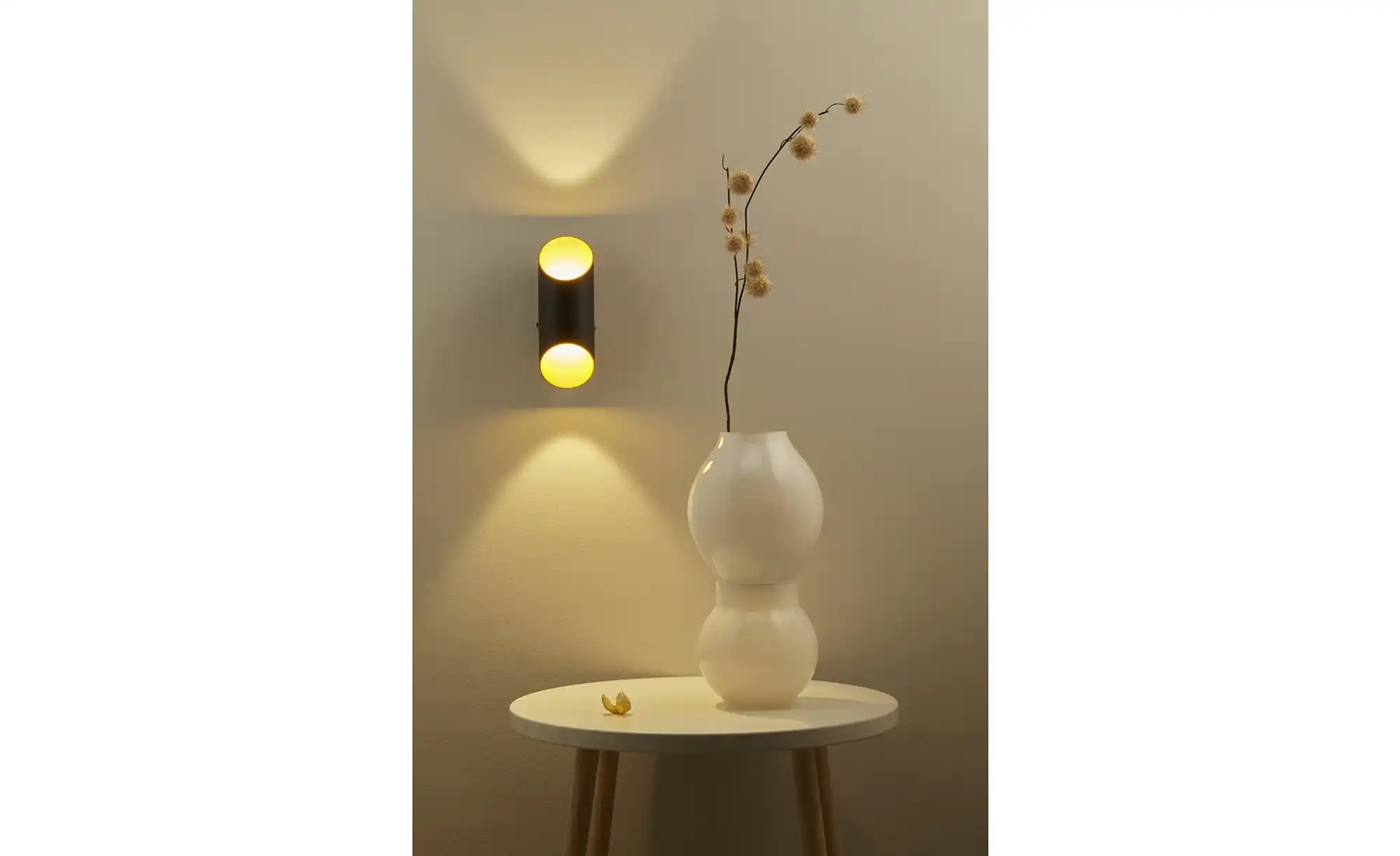 Meisterleuchten LED-Wandleuchte, 2-flammig, schwarz/gold