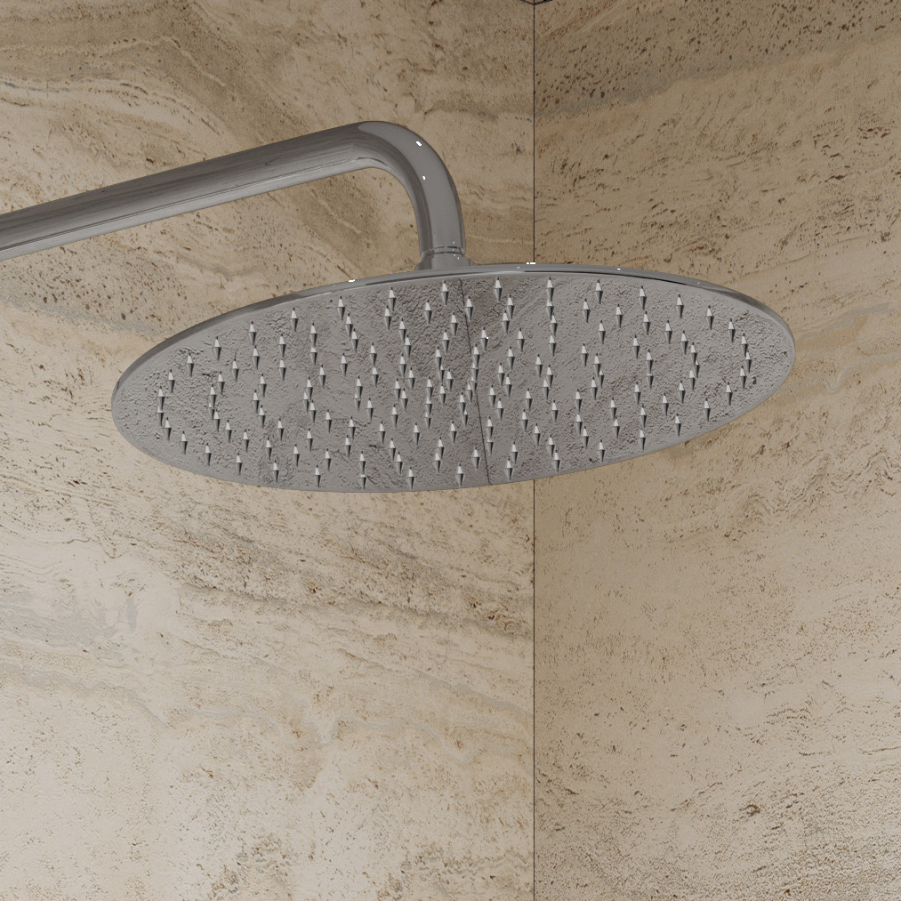 Saniclear Talpa Curved opbouw regendouche chroom met 20cm hoofddouche