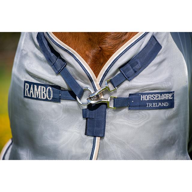 Vliegendeken Horseware Rambo Protector Met Hals Zilver-blauw