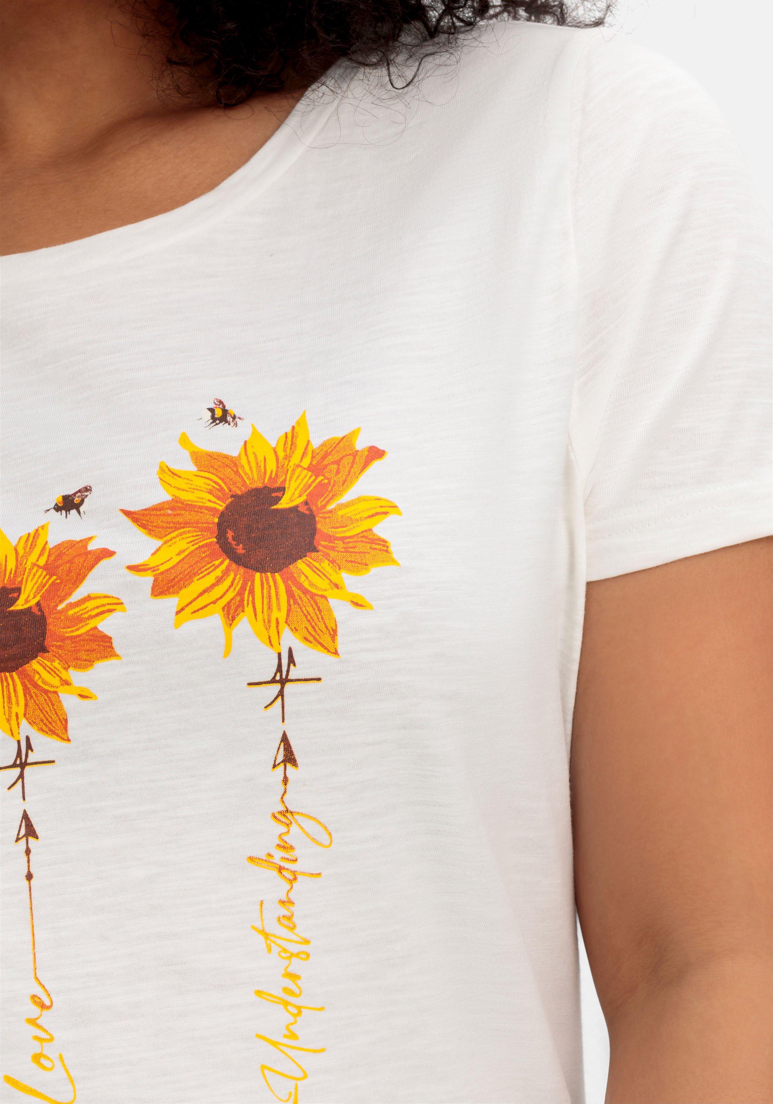 Shirt mit platziertem Blumendruck