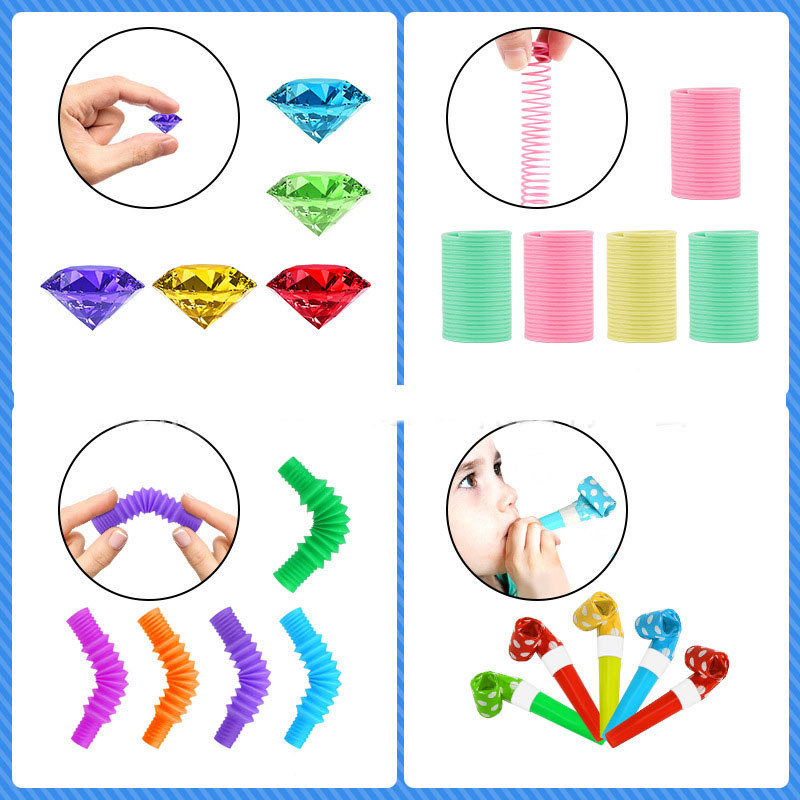 (120-tlg. Set) Party Geschenke Kinder Geburtstag Mitgebsel Armbänder / Kreisel / Zauberwürfel / Klatsch Hände Mitbringsel - Assortiert