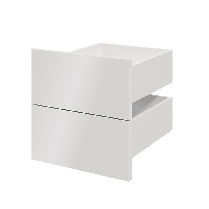 Lot de 2 tiroirs blanc brillant GoodHome Atomia H. 18,5 x L. 37,2 x P. 39 cm