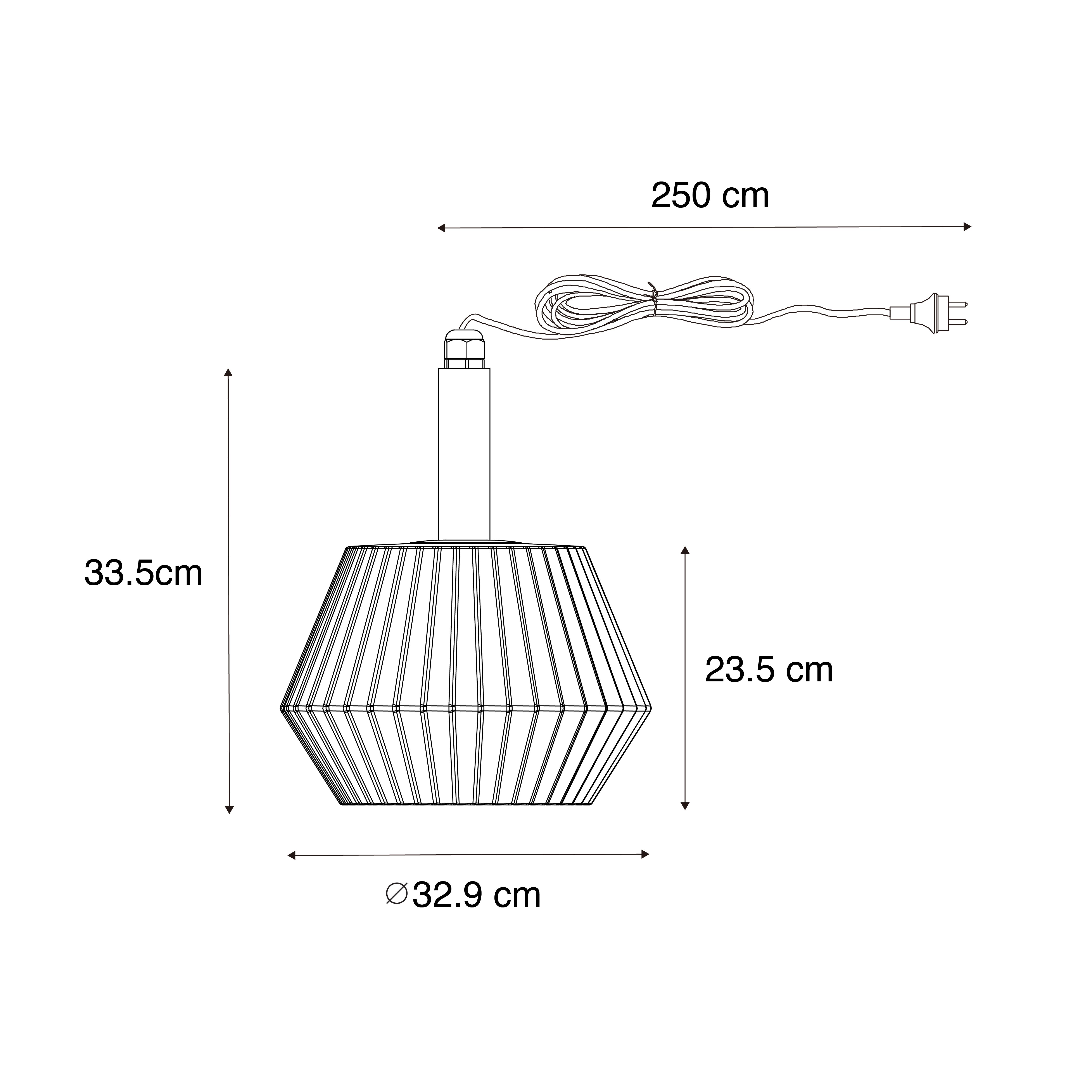 Moderne buiten hanglamp zwart met witte kap 32.9 cm IP44 - Robbert