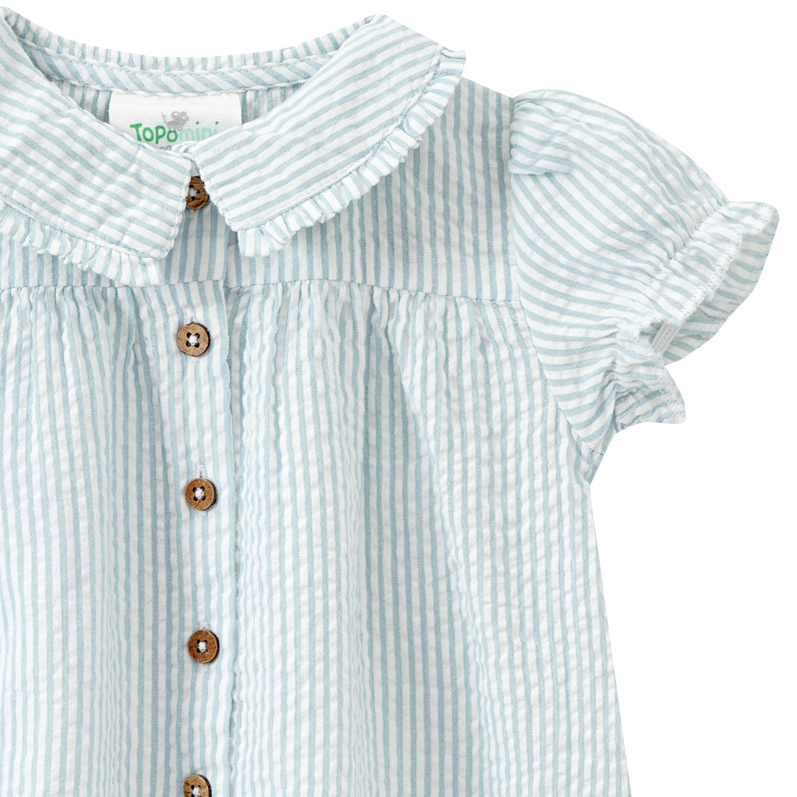Topomini Pure Collection Baby Bluse mit Streifen weiss / hellblau