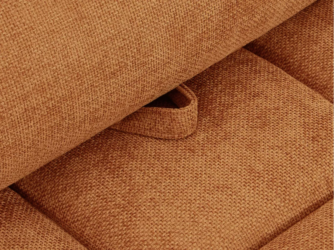 Fauteuil dossier avance-recule en tissu texturé terracotta APOLIU