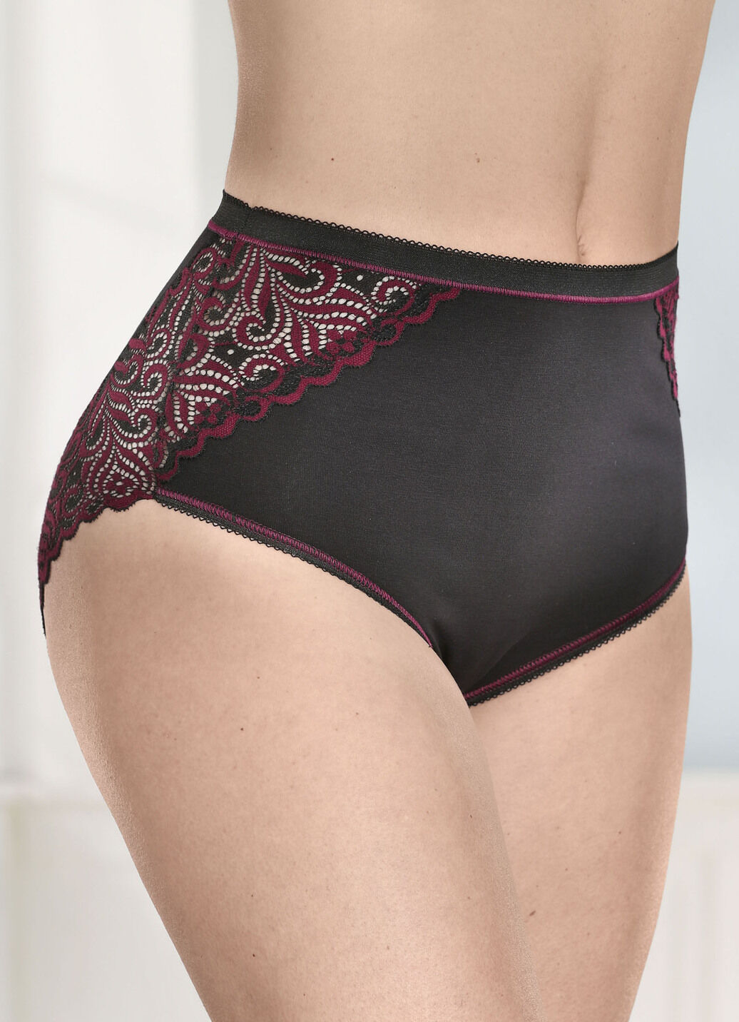 Laurina Dreierpack Slips mit Elastikspitze