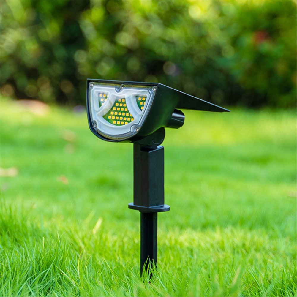 (900Lumen) LED Solar Lampe Outdoor Gartenleuchte mit Dämmerungssensor   Erdspiess (IP65) - Kaltweiss
