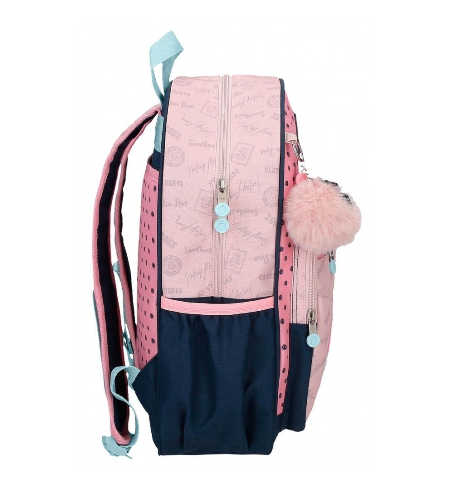 Mochila escolar Enso Bonjour 38cm adaptável rosa