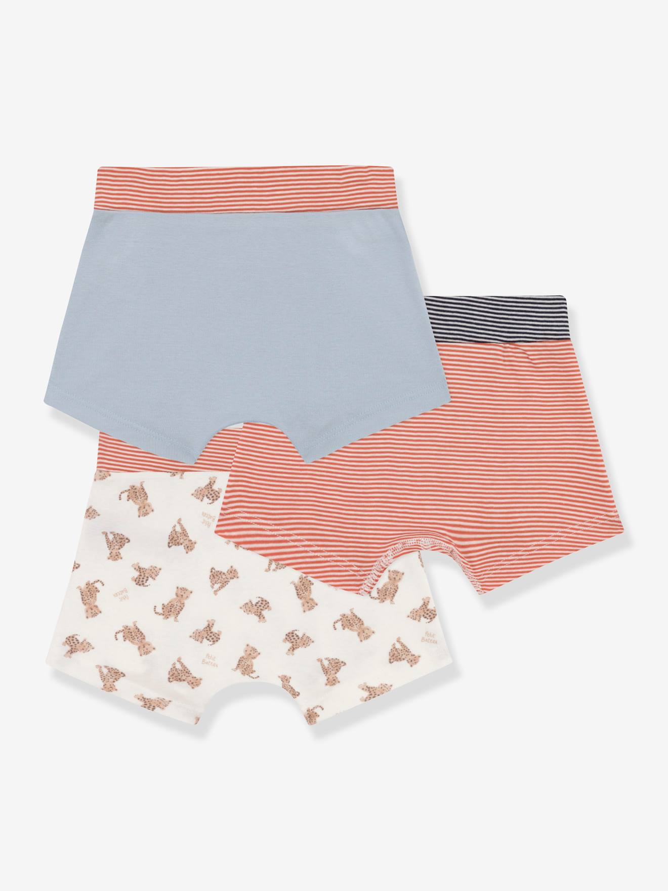 Pacote com 3 cuecas boxer PETIT BATEAU em algodão orgânico, brancas.