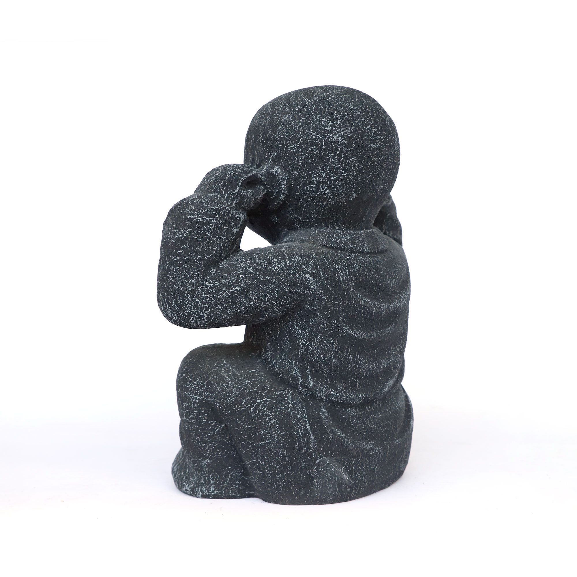 Zementfigur 'Shaolin Mönch - nichts hören', H 38 cm, B 32 cm, T 24 cm günstig bestellen