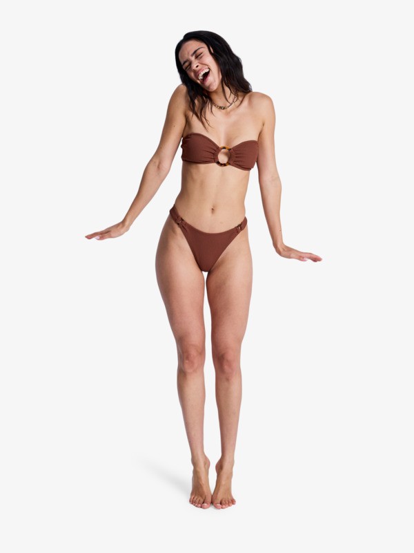 Roxy Sunshine Cheeky Bas de bikini culotte brésilienne Marron Femme