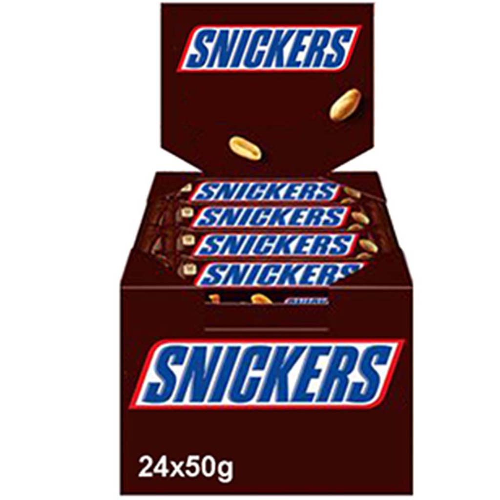 24x Snickers Riegel á 50g=1,2kg MHD:15.6.25