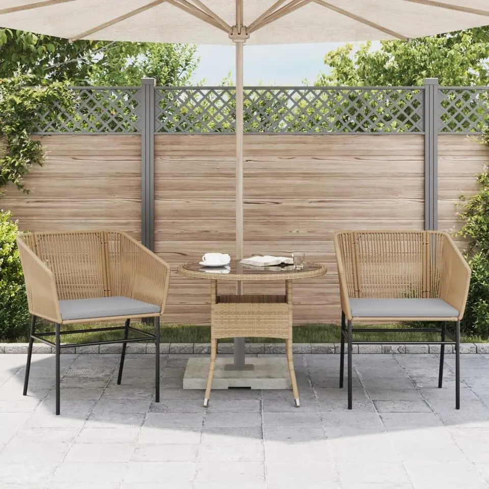 vidaXL - Tuinstoelen -Kussens - Bruin - Poly rattan - 2 stuks