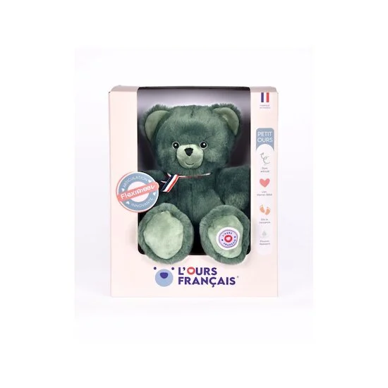 Ours en Peluche Articulé Français   Vert kaki        25 cm   de               L'ours français