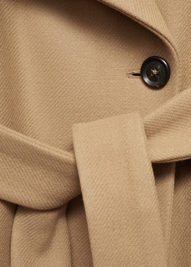 MANGO Belted Manteco wool coat Medium brown