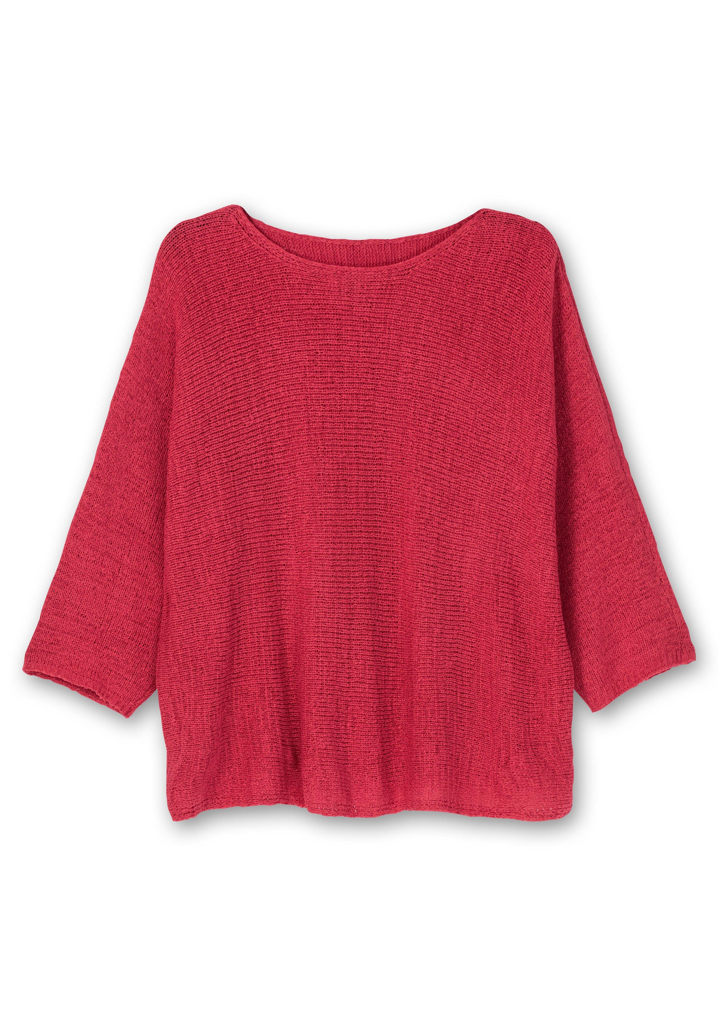 Oversized-Pullover mit 3/4-Arm, aus Bändchengarn