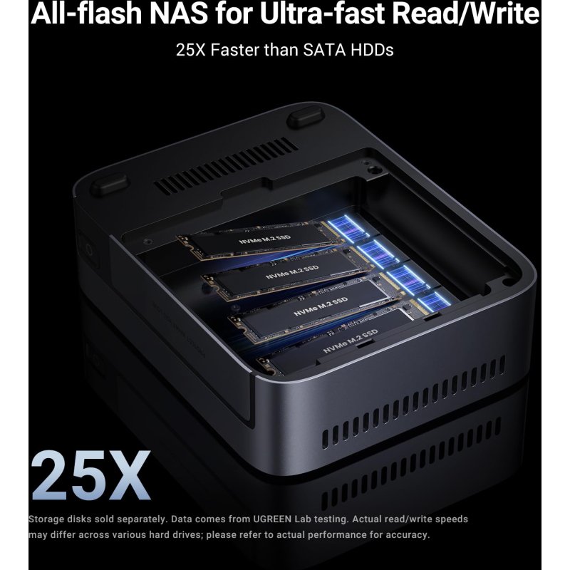 Serveur NAS Ugreen Network Attached Storage DXP480T Plus Gris anodisé