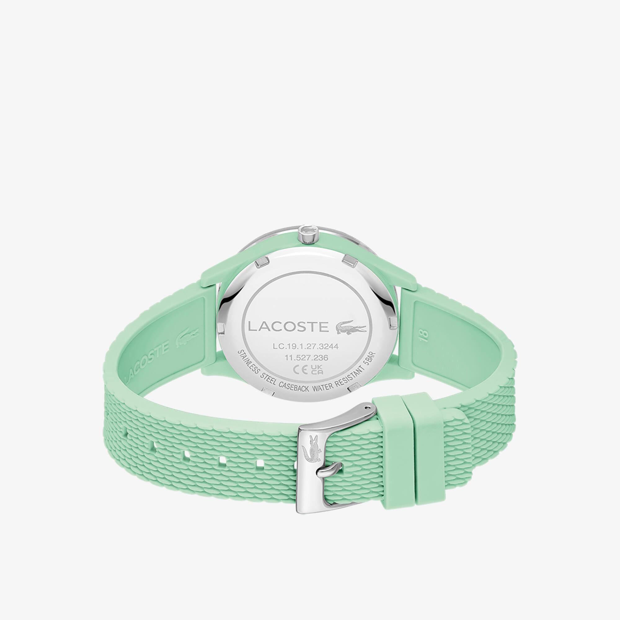 Montre 3 aiguilles Crocodelle silicone turquoise Montres - Blanc - Lacoste - Femme