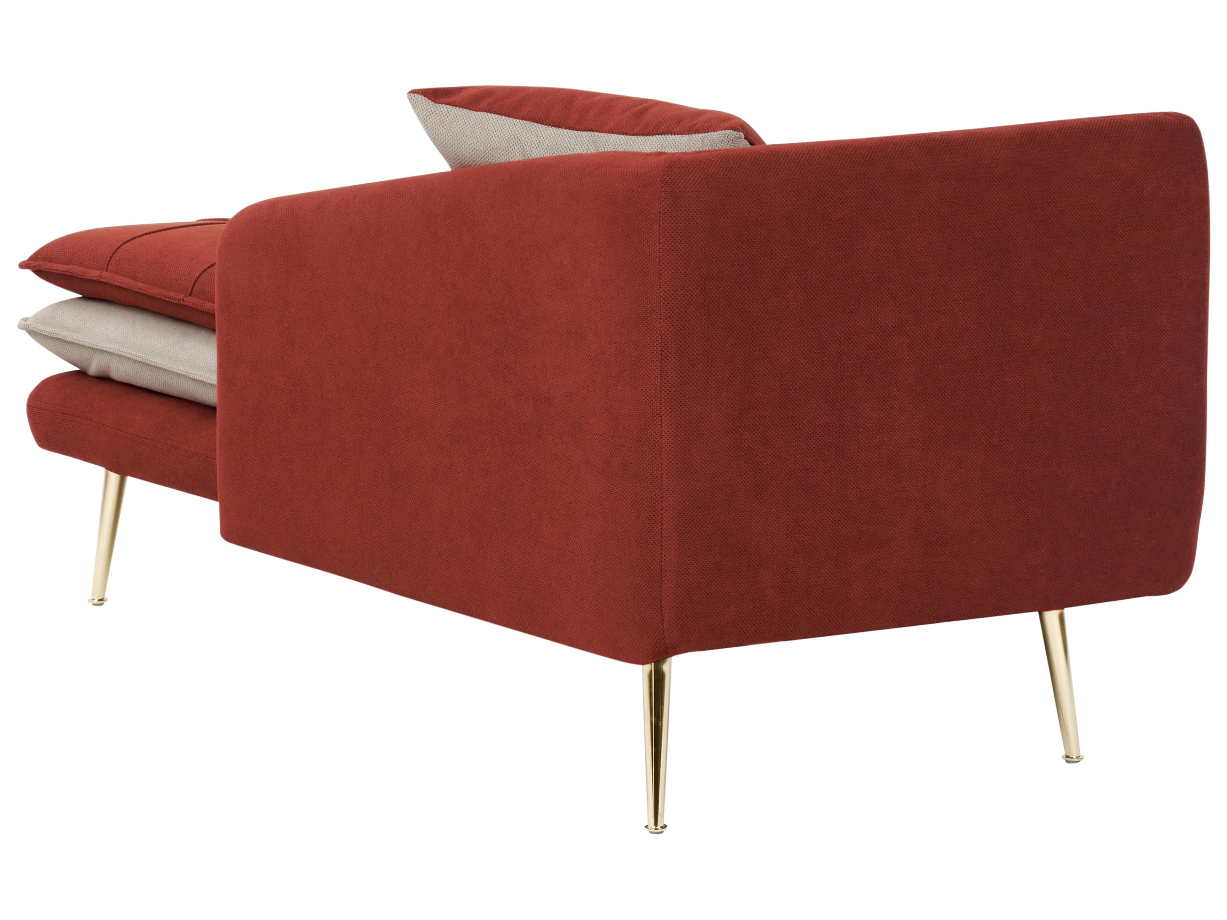 Linkszijdige chaise longue GONESSE Stof Rood