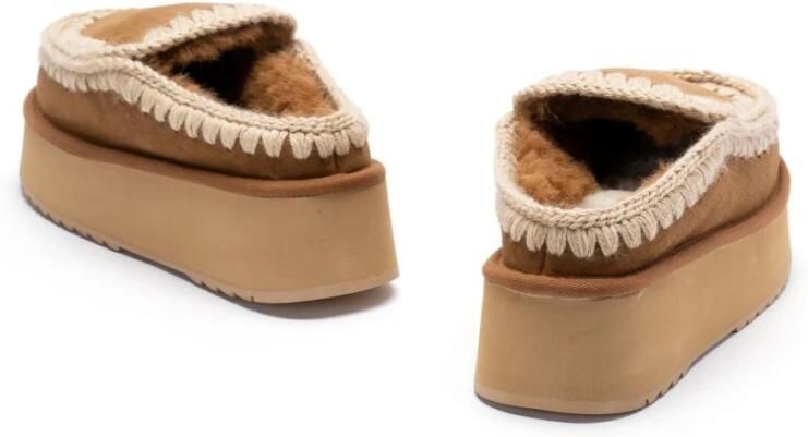 MOU Instappers Dames Clog Eskimo Platform Maat: 40 Materiaal: Suède Kleur: Cognac