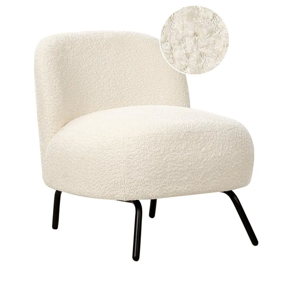KUMLA - Fauteuil - Gebroken wit - Bouclé