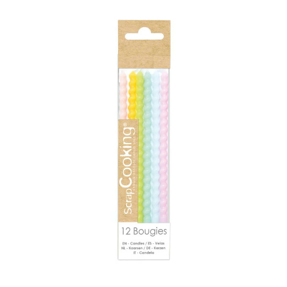 Scrapcooking Bougies Longues Torsadées Pastel