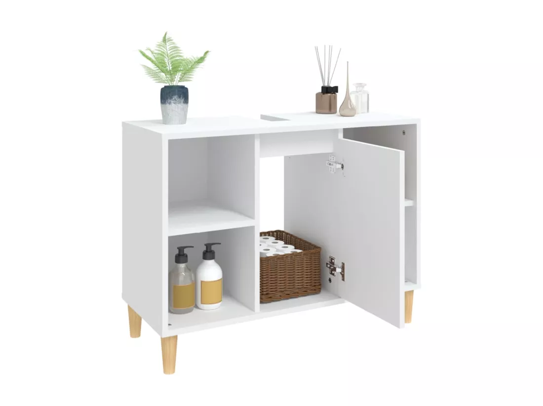 Meuble d'évier blanc 80x33x60 cm bois d'ingénierie