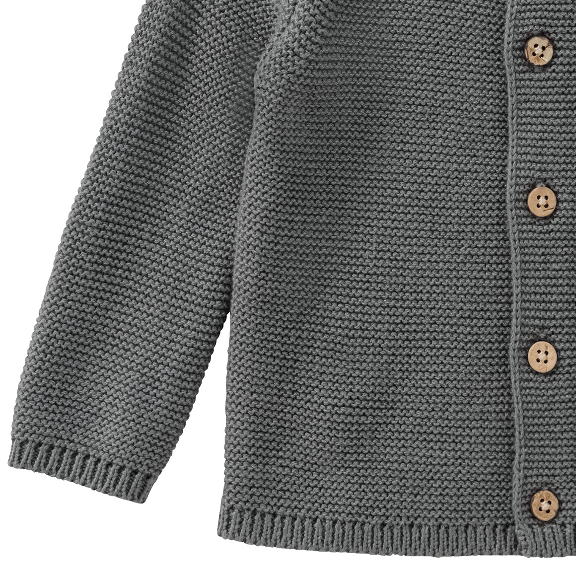 Topomini Pure Collection Newborn Strickjacke mit Knopfleiste grau