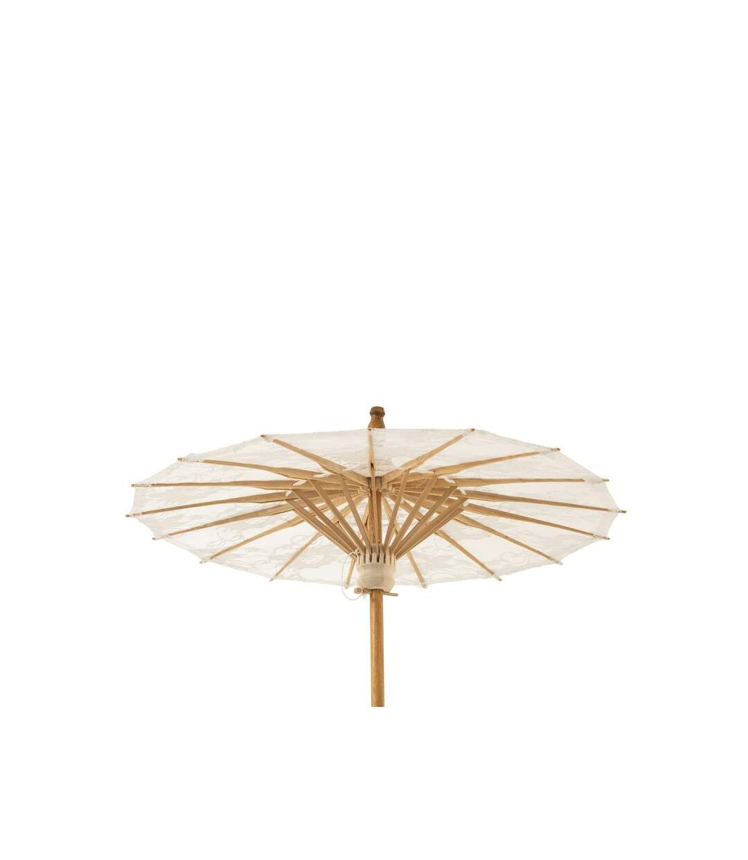 Paris Prix - Ombrelle En Tissu dentelle 54cm Blanc