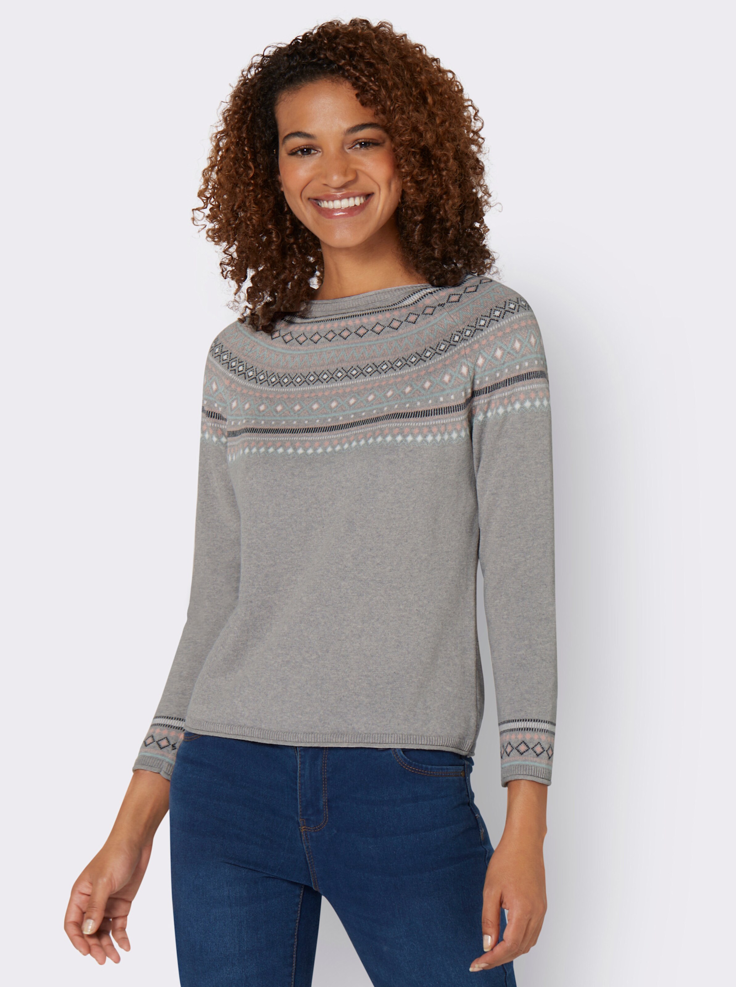 Norwegerpullover aus reiner Baumwolle