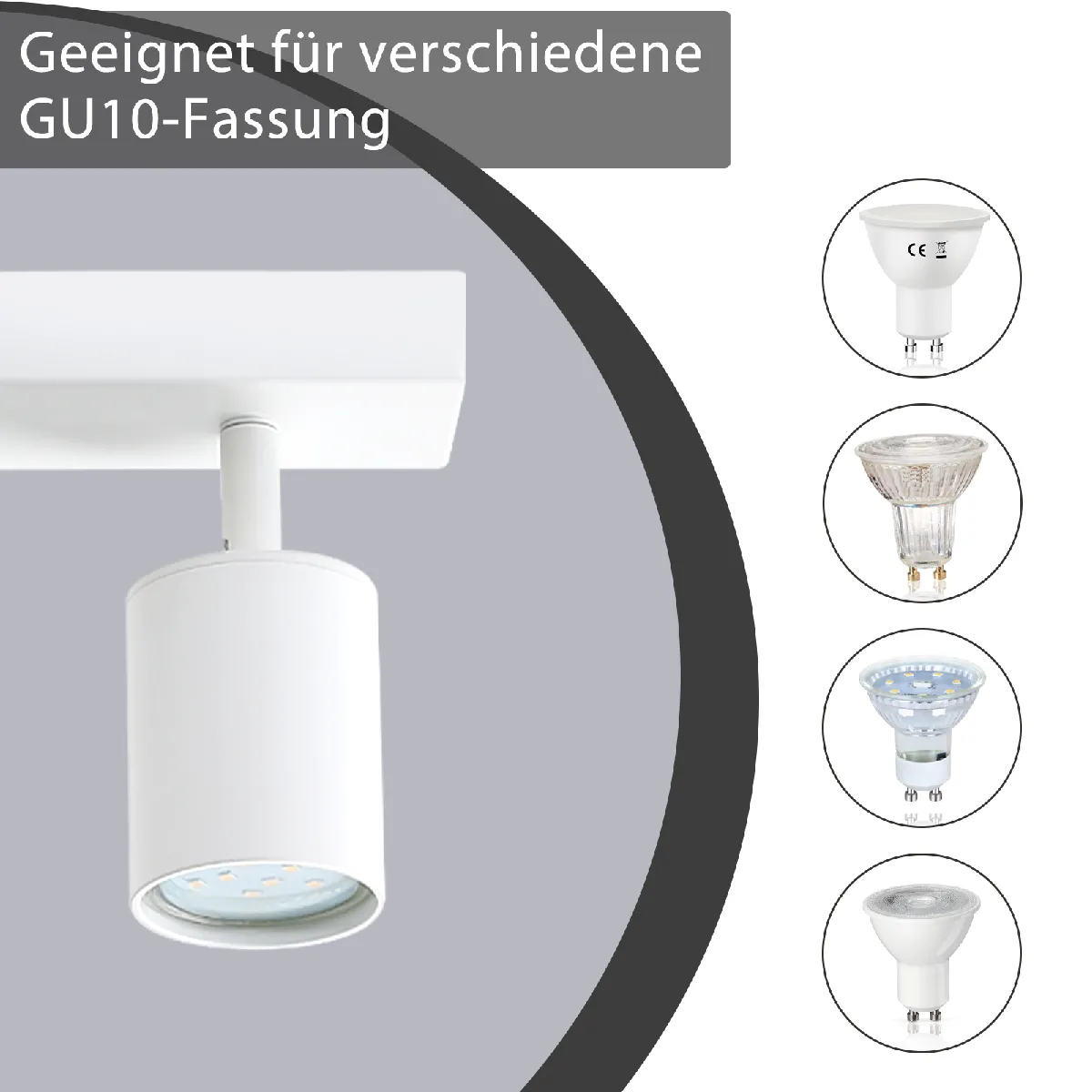 Nettlife Spot Plafond 6x GU10 Orientable - Blanc