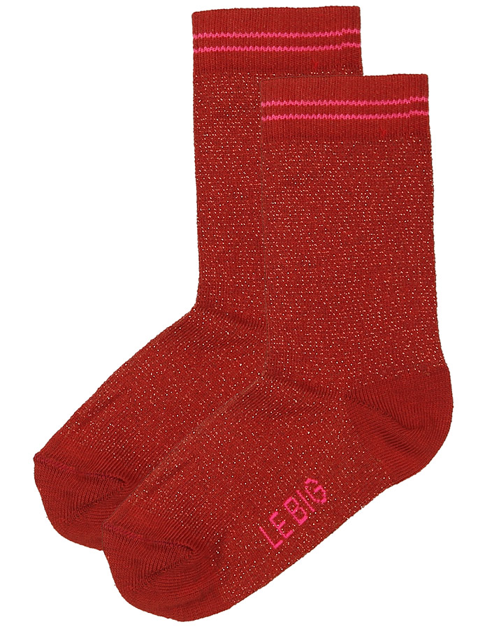 Socken TAMLYN 3er-Pack mit Glitzer in dunkelblau/pink/rostrot