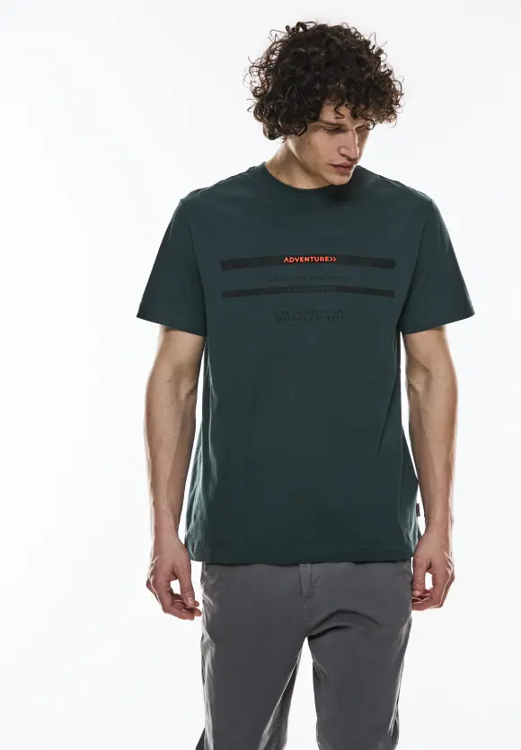 T-Shirt mit Brustprint - dark urban green