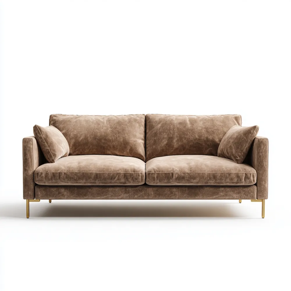 2-Sitzer-Sofa aus Samt 200x90x85 cm – Braun – Modernes Design